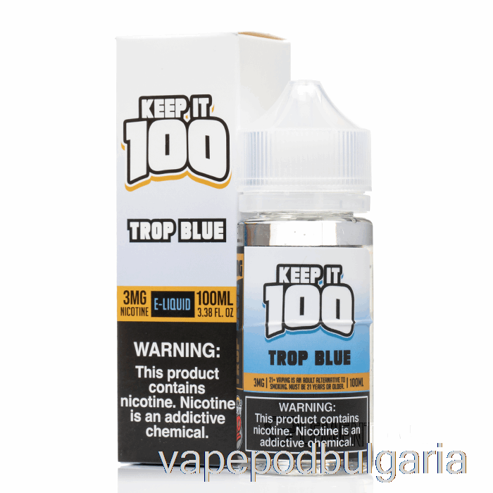 Vape 10000 Дръпки Trop Blue - Keep It 100 E-liquid - 100ml 0mg